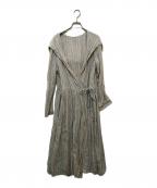 nest Robeネストローブ）の古着「リネンフーデッドワンピース」｜ベージュ
