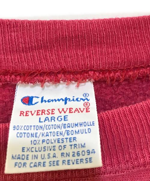 Champion REVERSE WEAVE（チャンピオン リバース ウィーブ）Champion REVERSE WEAVE (チャンピオン リバース ウィーブ) 90's クルーネックスウェット レッド サイズ:LARGEの古着・服飾アイテム