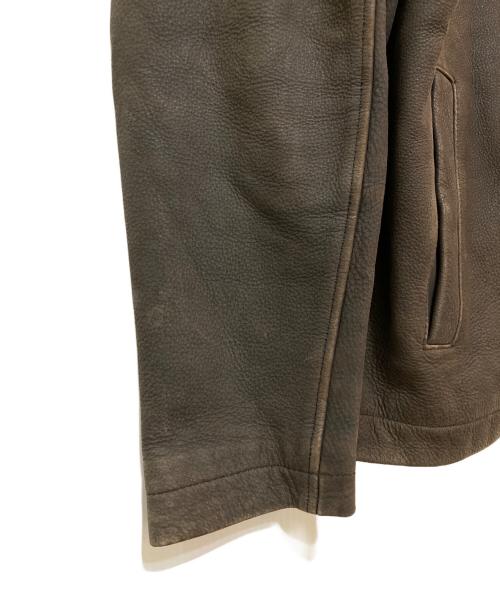 Eddie Bauer（エディーバウアー）Eddie Bauer (エディーバウアー) カウレザージャケット ブラウン サイズ:Ｓの古着・服飾アイテム