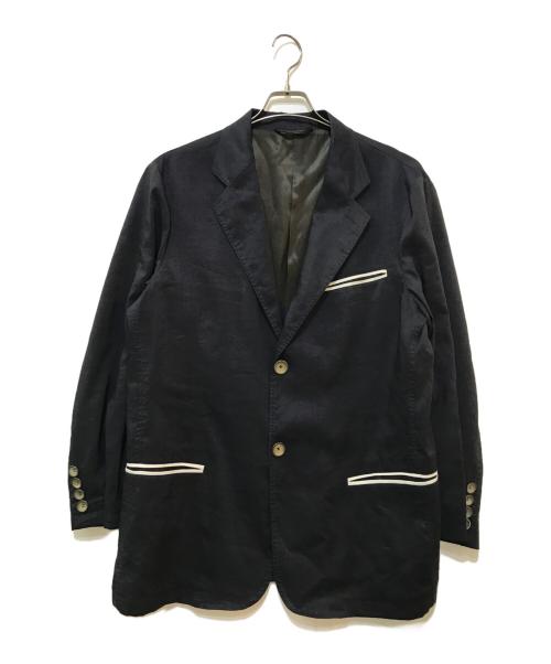GIORGIO ARMANI（ジョルジョアルマーニ）GIORGIO ARMANI (ジョルジョアルマーニ) シルクラミージャケット ネイビー サイズ:54の古着・服飾アイテム