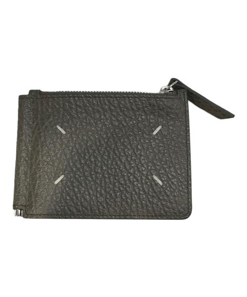 Maison Margiela（メゾンマルジェラ）Maison Margiela (メゾンマルジェラ) グレインレザー マネークリップ付き 二つ折り 財布　SA1UI0022 P4455 グレーの古着・服飾アイテム