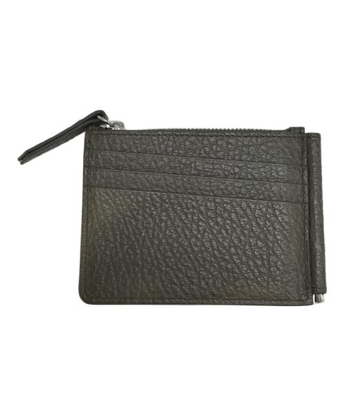 Maison Margiela（メゾンマルジェラ）Maison Margiela (メゾンマルジェラ) グレインレザー マネークリップ付き 二つ折り 財布　SA1UI0022 P4455 グレーの古着・服飾アイテム