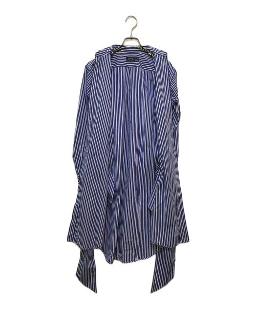 POLO RALPH LAUREN（ポロ・ラルフローレン）POLO RALPH LAUREN (ポロ・ラルフローレン) ストライプシャツワンピース ブルーの古着・服飾アイテム