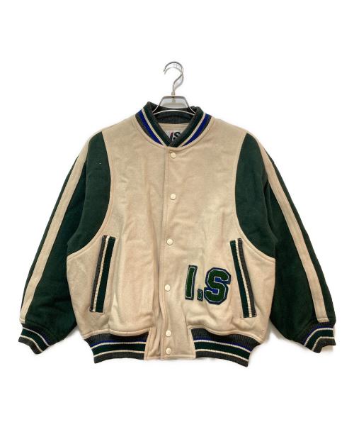 I.S.（アイエス）I.S. (アイエス) 80's ロゴバーシティージャケット RF34044 ベージュ サイズ:7の古着・服飾アイテム