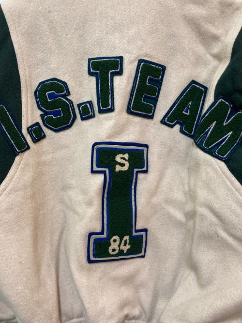 I.S.（アイエス）I.S. (アイエス) 80's ロゴバーシティージャケット RF34044 ベージュ サイズ:7の古着・服飾アイテム