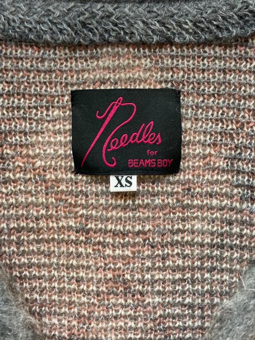 Needles（ニードルズ）Needles (ニードルズ) BEAMS BOY (ビームスボーイ) モヘヤブレンドチェックカーディガン グレー サイズ:XSの古着・服飾アイテム