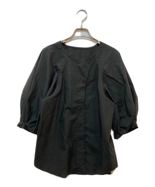 ETRE TOKYO（エトレトウキョウ）ETRE TOKYO (エトレトウキョウ) ランタンスリーブノーカラーブラウス　1224310174-0 ブラック サイズ:F 未使用品の古着・服飾アイテム