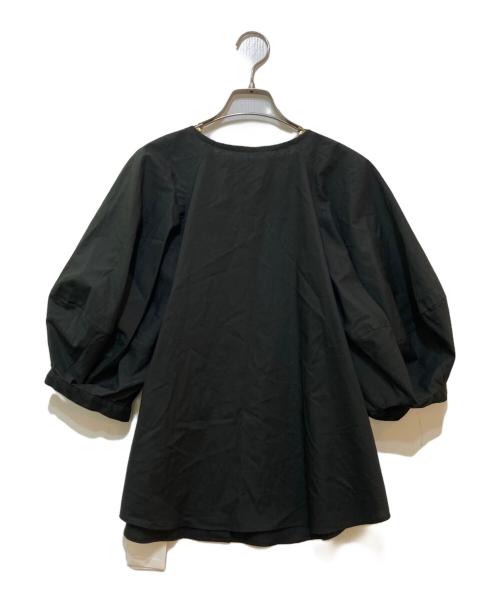 ETRE TOKYO（エトレトウキョウ）ETRE TOKYO (エトレトウキョウ) ランタンスリーブノーカラーブラウス　1224310174-0 ブラック サイズ:F 未使用品の古着・服飾アイテム