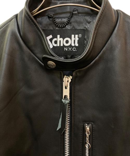 Schott（ショット）Schott (ショット) CAFE RACER JACKET　3191059 ブラック サイズ:XLの古着・服飾アイテム
