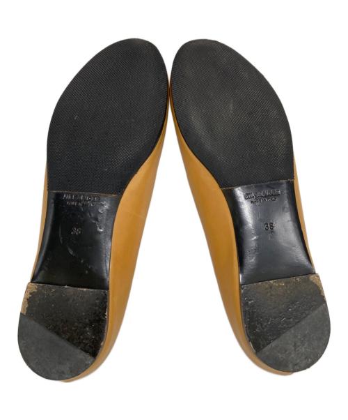 JIL SANDER（ジルサンダー）JIL SANDER (ジルサンダー) レザーフラットシューズ ベージュ サイズ:38の古着・服飾アイテム