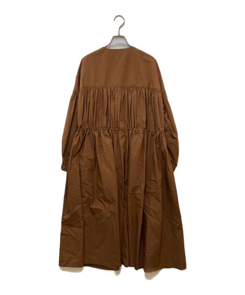 yangany（ヤンガニー）yangany (ヤンガニー) ノーカラーコート ブラウン サイズ:38の古着・服飾アイテム