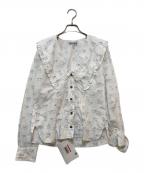 GANNIガニー）の古着「フリルカラーブラウス　F5777」｜ホワイト