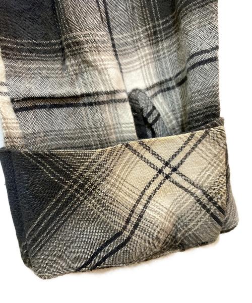 NUMBER (N)INE（ナンバーナイン）NUMBER (N)INE (ナンバーナイン) 05AW オープンカラーチェックシャツ ブラック サイズ:３の古着・服飾アイテム