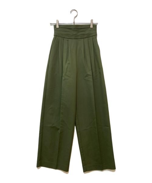 COLUMN（コラム）COLUMN (コラム) ツイルハイウエストパンツ グリーン サイズ:34の古着・服飾アイテム