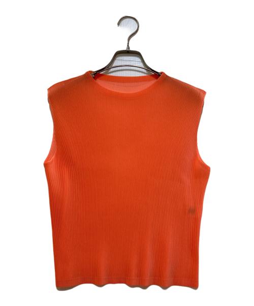 PLEATS PLEASE（プリーツプリーズ）PLEATS PLEASE (プリーツプリーズ) ニットベスト　PP81FK302 オレンジ サイズ:03の古着・服飾アイテム