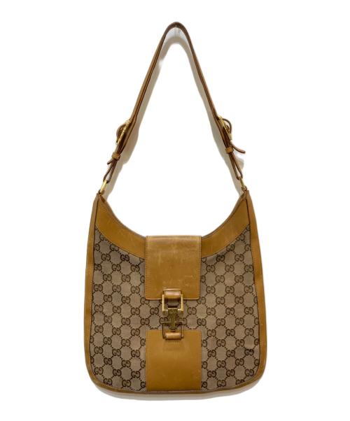 GUCCI（グッチ）GUCCI (グッチ) GGキャンバスショルダーバッグ　0014129 ベージュの古着・服飾アイテム