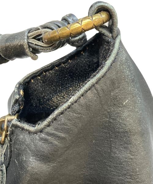 VALENTINO（ヴァレンティノ）VALENTINO (ヴァレンティノ) フリンジスパンコールレザーハンドバッグ ブラックの古着・服飾アイテム