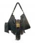 VALENTINO（ヴァレンティノ）の古着「フリンジスパンコールレザーハンドバッグ」｜ブラック