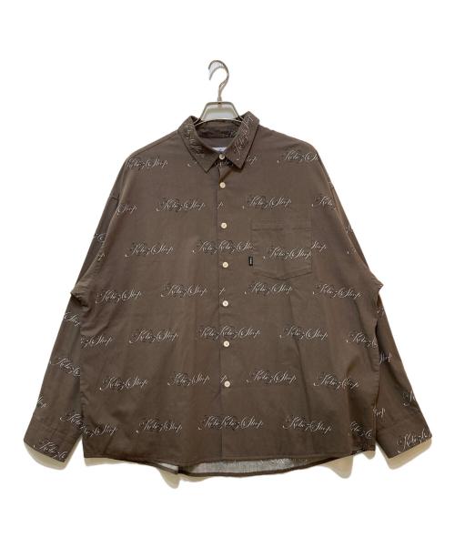 KEBOZ（ケボズ）KEBOZ (ケボズ) 総ロゴシャツ ブラウン サイズ:LARGEの古着・服飾アイテム