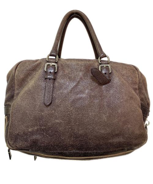 PRADA（プラダ）PRADA (プラダ) レザー スクエア ハンドバッグ BL0517 ブラウンの古着・服飾アイテム