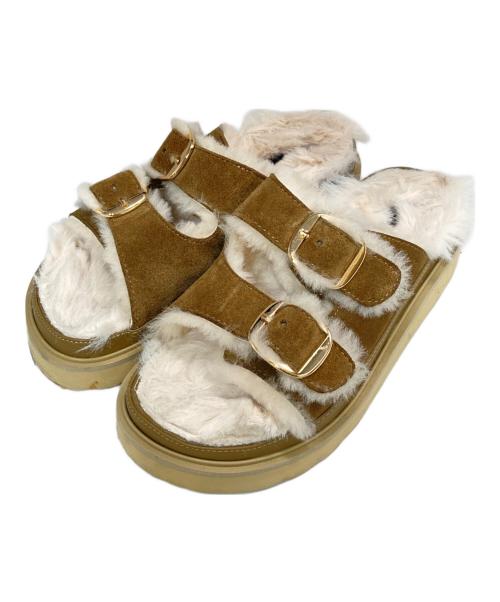 MOHI（モヒ）MOHI (モヒ) ファーサンダル ブラウン サイズ:37の古着・服飾アイテム