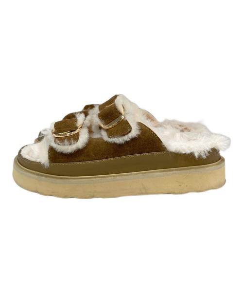 MOHI（モヒ）MOHI (モヒ) ファーサンダル ブラウン サイズ:37の古着・服飾アイテム