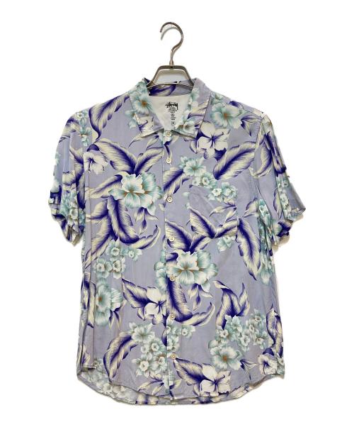 stussy（ステューシー）stussy (ステューシー) レーヨンアロハシャツ パープル サイズ:Mの古着・服飾アイテム