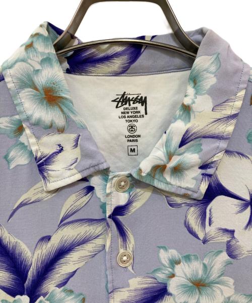 stussy（ステューシー）stussy (ステューシー) レーヨンアロハシャツ パープル サイズ:Mの古着・服飾アイテム