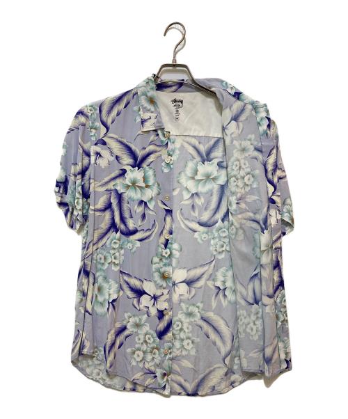 stussy（ステューシー）stussy (ステューシー) レーヨンアロハシャツ パープル サイズ:Mの古着・服飾アイテム
