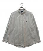 DESCENDANTディセンダント）の古着「ストライプシャツ」｜グレー