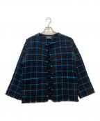 john braniganジョンブラニガン）の古着「ノーカラーニットジャケット　JB240-MD」｜ネイビー