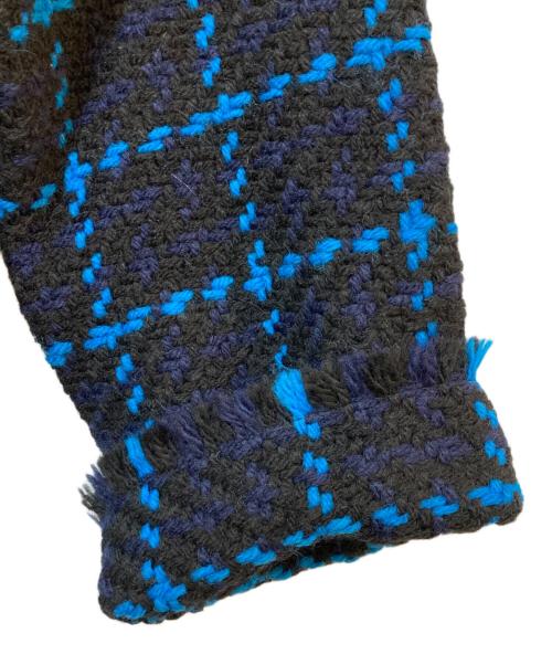 john branigan（ジョンブラニガン）john branigan (ジョンブラニガン) ノーカラーニットジャケット　JB240-MD ネイビー サイズ:不明(実寸をご参照下さい)の古着・服飾アイテム