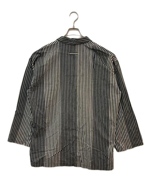 Jean Paul Gaultier homme（ジャンポールゴルチェオム）Jean Paul Gaultier homme (ジャンポールゴルチェオム) ストライプシャツジャケット ブラック サイズ:Lの古着・服飾アイテム