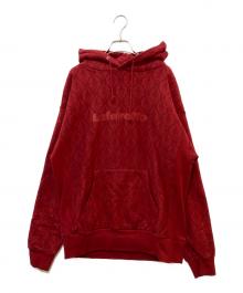 Lafayette（ラファイエット）の古着「AMASK PATTERN Lafayette LOGO US COTTON HOODED SWEATSHIRT」｜レッド