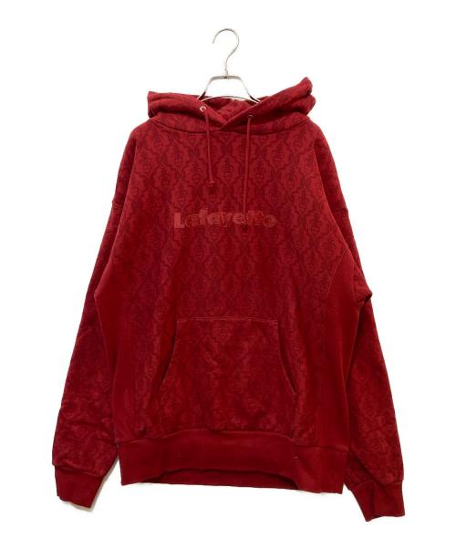 Lafayette（ラファイエット）Lafayette (ラファイエット) AMASK PATTERN Lafayette LOGO US COTTON HOODED SWEATSHIRT レッド サイズ:Lの古着・服飾アイテム
