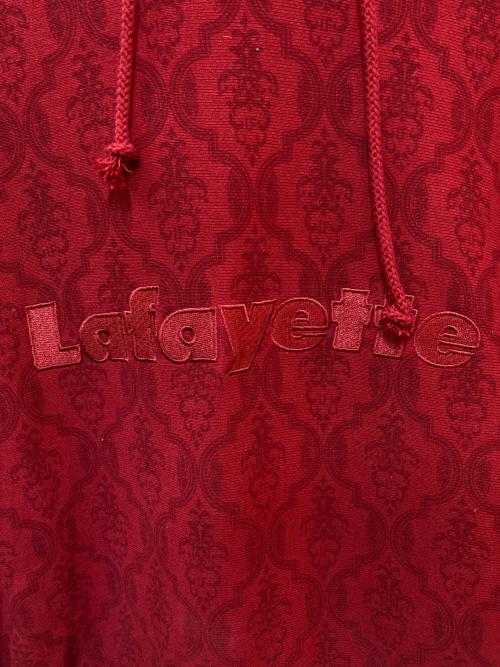 Lafayette（ラファイエット）Lafayette (ラファイエット) AMASK PATTERN Lafayette LOGO US COTTON HOODED SWEATSHIRT レッド サイズ:Lの古着・服飾アイテム