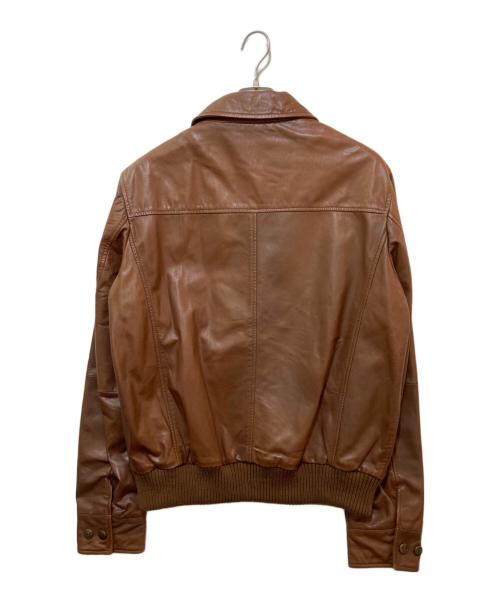 TRUSSARDI（トラサルディ）TRUSSARDI (トラサルディ) A-2 TYPE レザージャケット ブラウン サイズ:50の古着・服飾アイテム