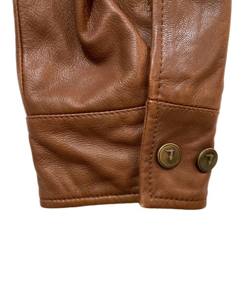 TRUSSARDI（トラサルディ）TRUSSARDI (トラサルディ) A-2 TYPE レザージャケット ブラウン サイズ:50の古着・服飾アイテム