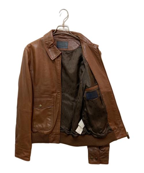TRUSSARDI（トラサルディ）TRUSSARDI (トラサルディ) A-2 TYPE レザージャケット ブラウン サイズ:50の古着・服飾アイテム
