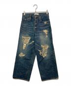 SUGARHILL×RARE OF THE LOOPシュガーヒル×レアオブザループ）の古着「classic clashed denim pants　21SSRL01」｜インディゴ