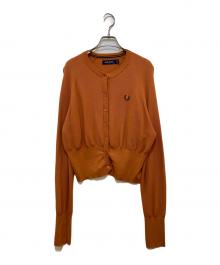 FRED PERRY（フレッドペリー）の古着「別注ショートニットカーディガン　FZ7233」｜オレンジ