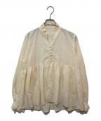 IENAイエナ）の古着「ドットタフタショートギャザーブラウス」｜アイボリー