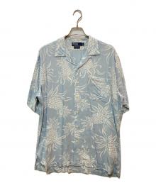 POLO RALPH LAUREN（ポロ・ラルフローレン）の古着「レーヨンオープンカラーシャツ」｜ブルー