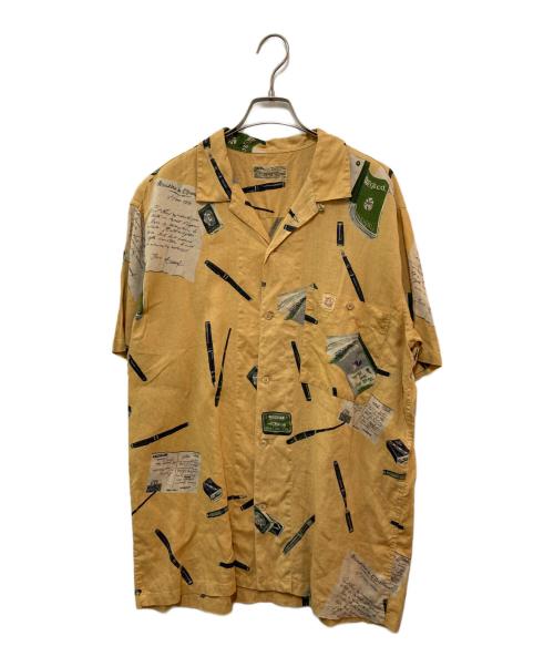 PAPAS ISLAND（パパス アイランド）PAPAS ISLAND (パパス アイランド) リネンオープンカラーシャツ イエロー サイズ:Lの古着・服飾アイテム