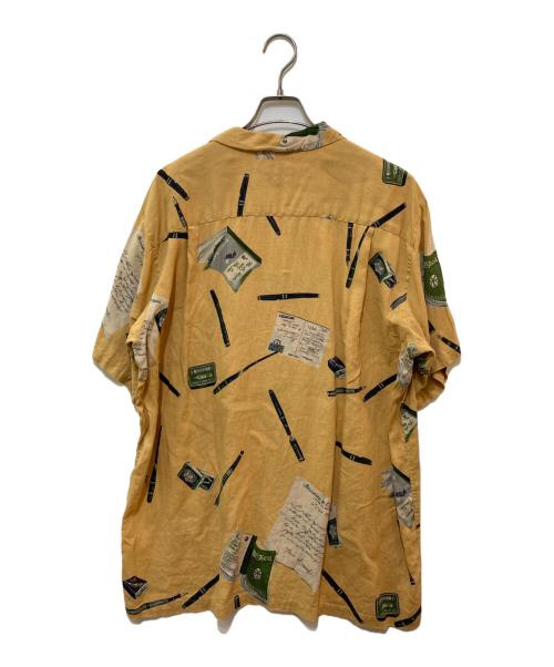 PAPAS ISLAND（パパス アイランド）PAPAS ISLAND (パパス アイランド) リネンオープンカラーシャツ イエロー サイズ:Lの古着・服飾アイテム