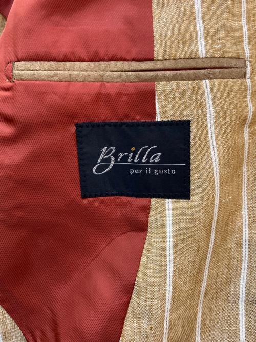Brilla per il gusto（ブリッラ ペル イルグースト）Brilla per il gusto (ブリッラ ペル イルグースト) リネンストライプジャケット ベージュ サイズ:サイズ表記なしの古着・服飾アイテム
