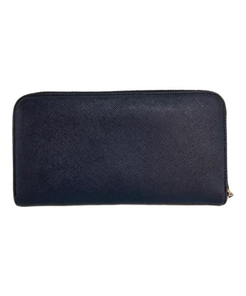 PRADA（プラダ）PRADA (プラダ) サフィアーノ メタルロゴ ラウンドジッフウォレット ネイビーの古着・服飾アイテム
