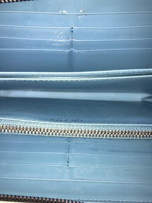 PRADA（プラダ）PRADA (プラダ) サフィアーノ メタルロゴ ラウンドジッフウォレット ネイビーの古着・服飾アイテム