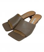 PELLICOペリーコ）の古着「スクエアトゥーサンダル」｜ブラウン