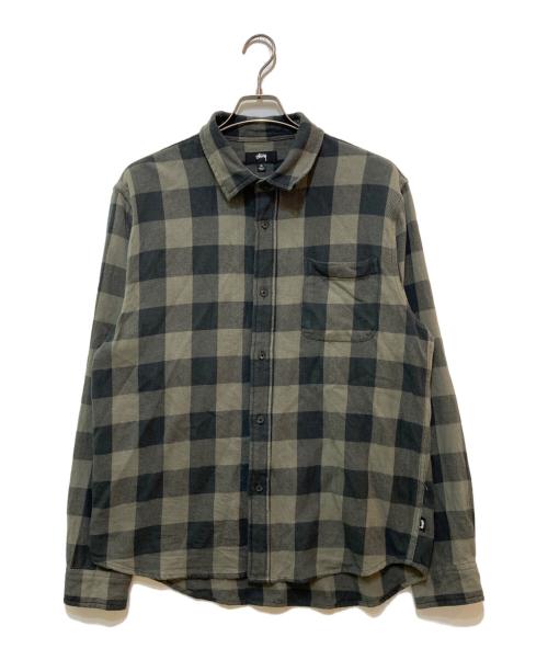 stussy（ステューシー）stussy (ステューシー) チェックシャツ ブラック サイズ:Mの古着・服飾アイテム